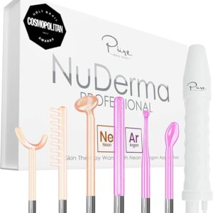 NuDerma Professional Skin Therapy Wand – Portable Skin Therapy Machine with 6 Neon & Argon Wands – Boost Your Skin – Clear Firm & Tighten