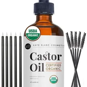 Kate Blanc Cosmetics Organic Castor Oil (4oz). 100% Pure, Cold Pressed, Hexane F