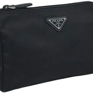 Prada 1NA011 Cosmetic Pouch, Nylon, Outlet, Black